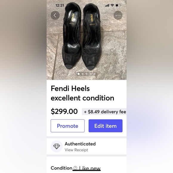 Authenticated Fendi Zucca print heels excellent condition size 40 - Picture 5 of 5